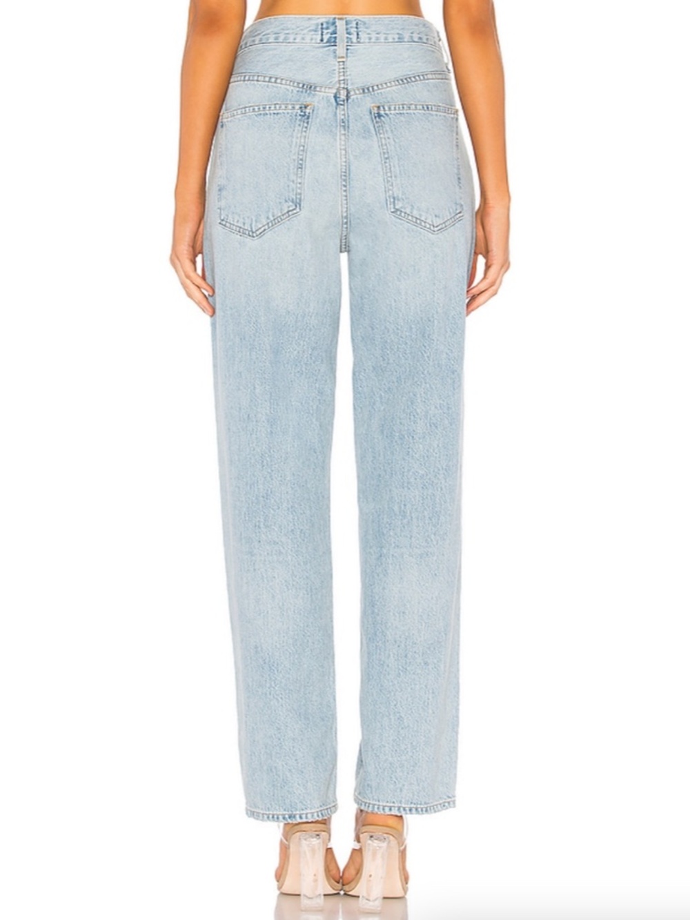 AGOLDE Criss Cross Upsized Jean Suburbia Light Wash Blue Women’s Size 24 - Picture 3 of 15